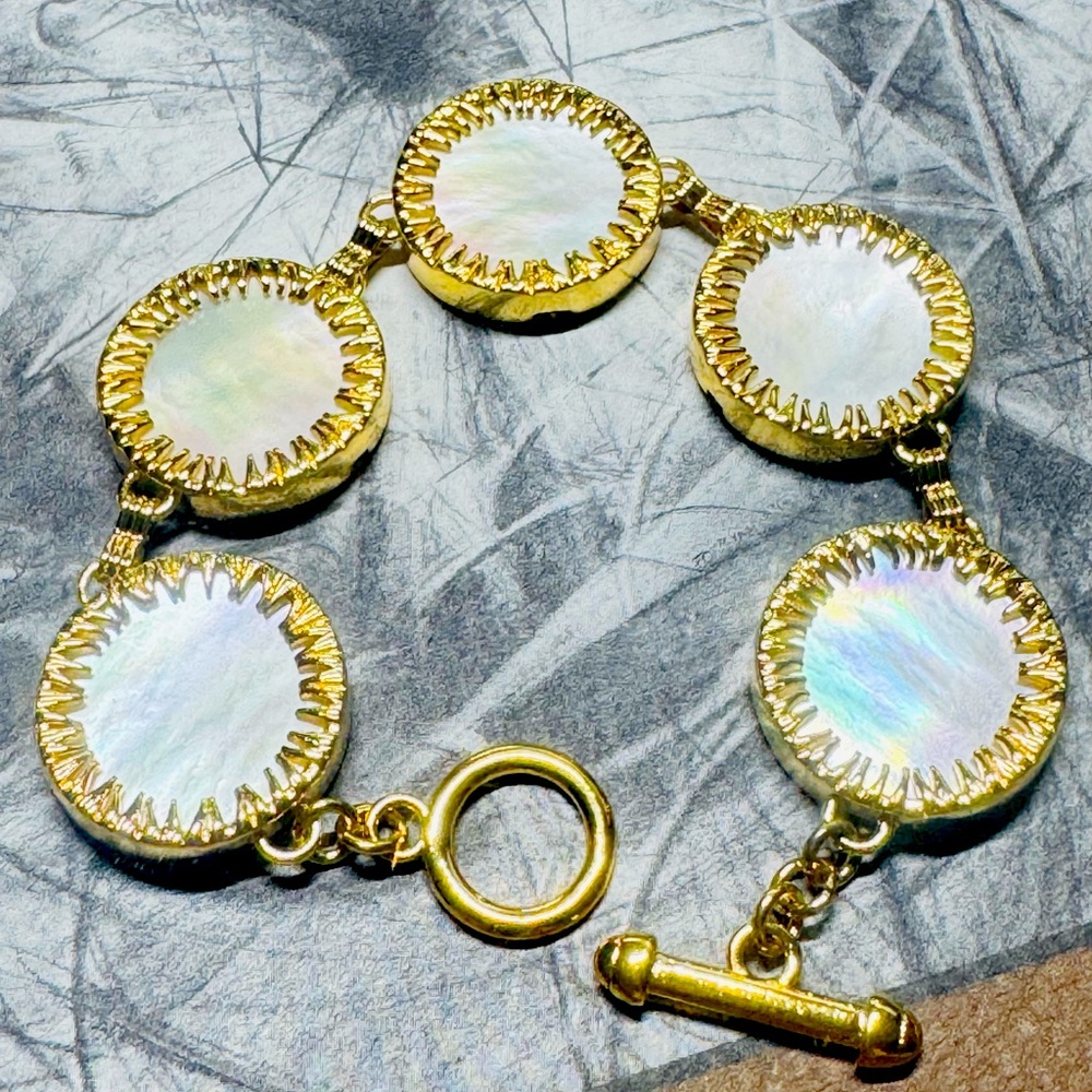 Gold Plated Shell Bracelet - image 1